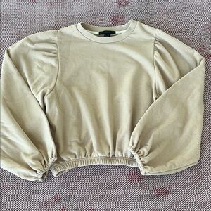 Forever 21 Cream Puff Sleeve Sweatshirt